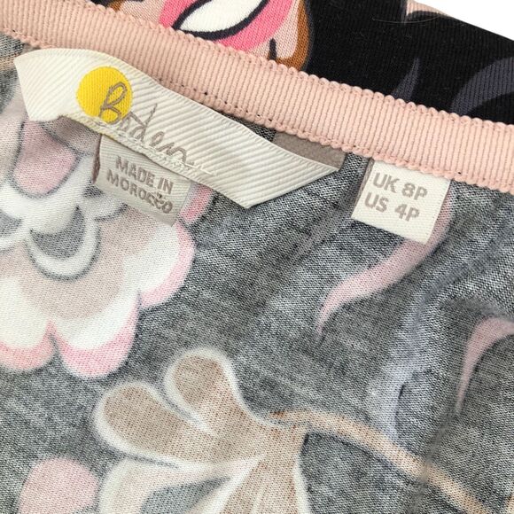 Boden Classic Short Sleeve Colorful Office Knit Jersey Floral Midi Wrap Dress 4P - Picture 8 of 11